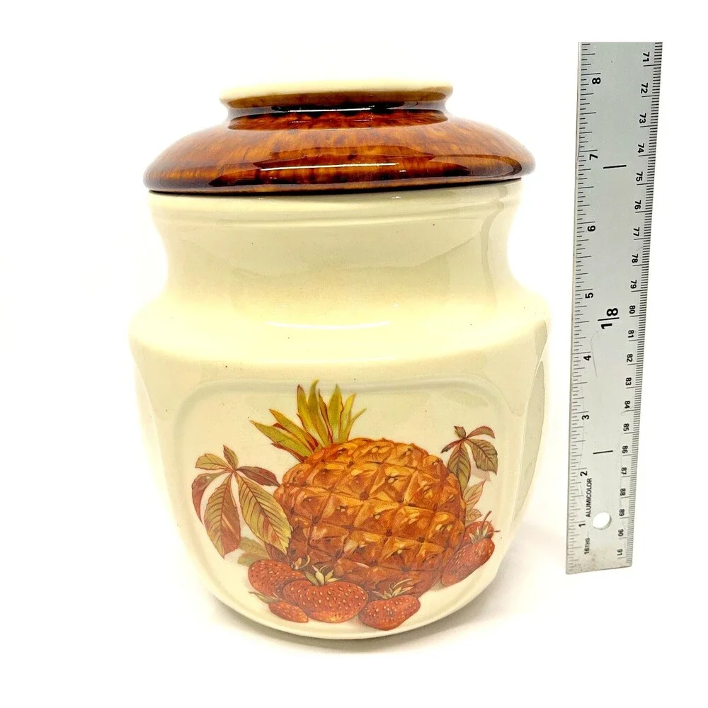 Vintage McCoy Pottery Fruit Festival Cookie Jar 1123 Pineapple-Strawberry-READ